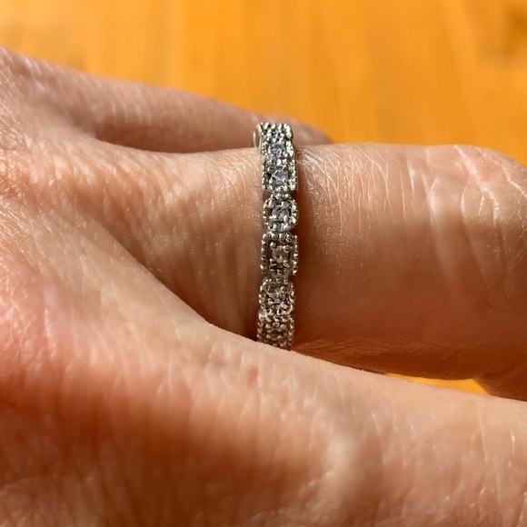 Silver band with crystals - Picture 2 of 2